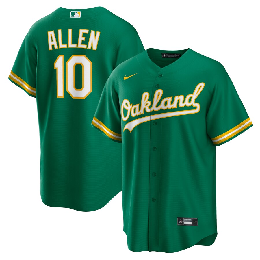 Men's Oakland Athletics Nick Allen Nike Kelly Green Alternate Replica Jersey - Ujersey