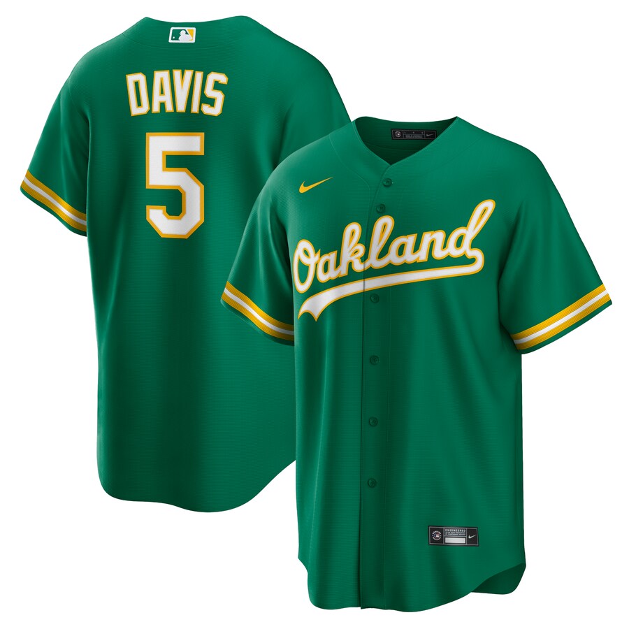 Men's Oakland Athletics JD Davis Nike Kelly Green Alternate Replica Jersey - Ujersey