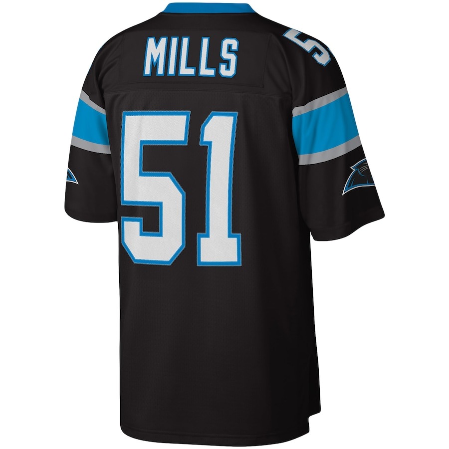 Men's Carolina Panthers Sam Mills Mitchell & Ness Black Legacy Replica Jersey - Ujersey
