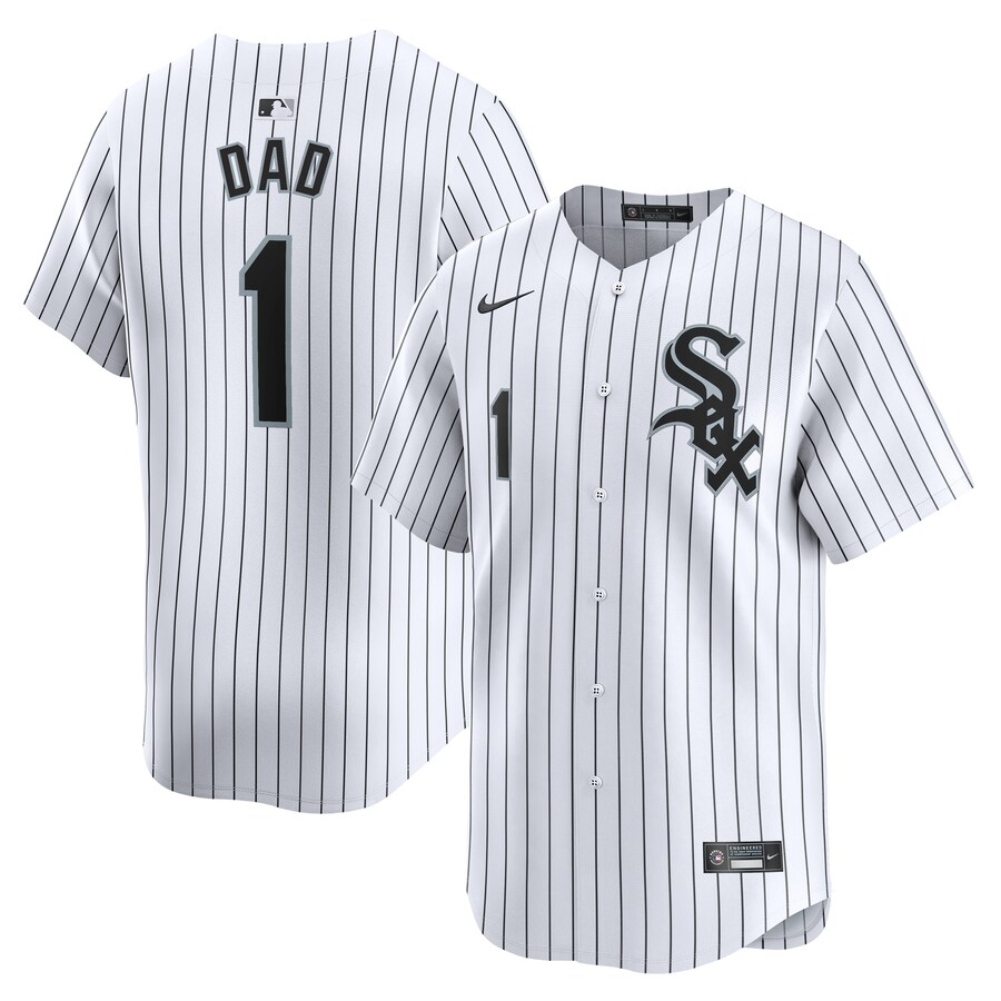 Men's Chicago White Sox Nike White #1 Dad Home Limited Jersey - Ujersey