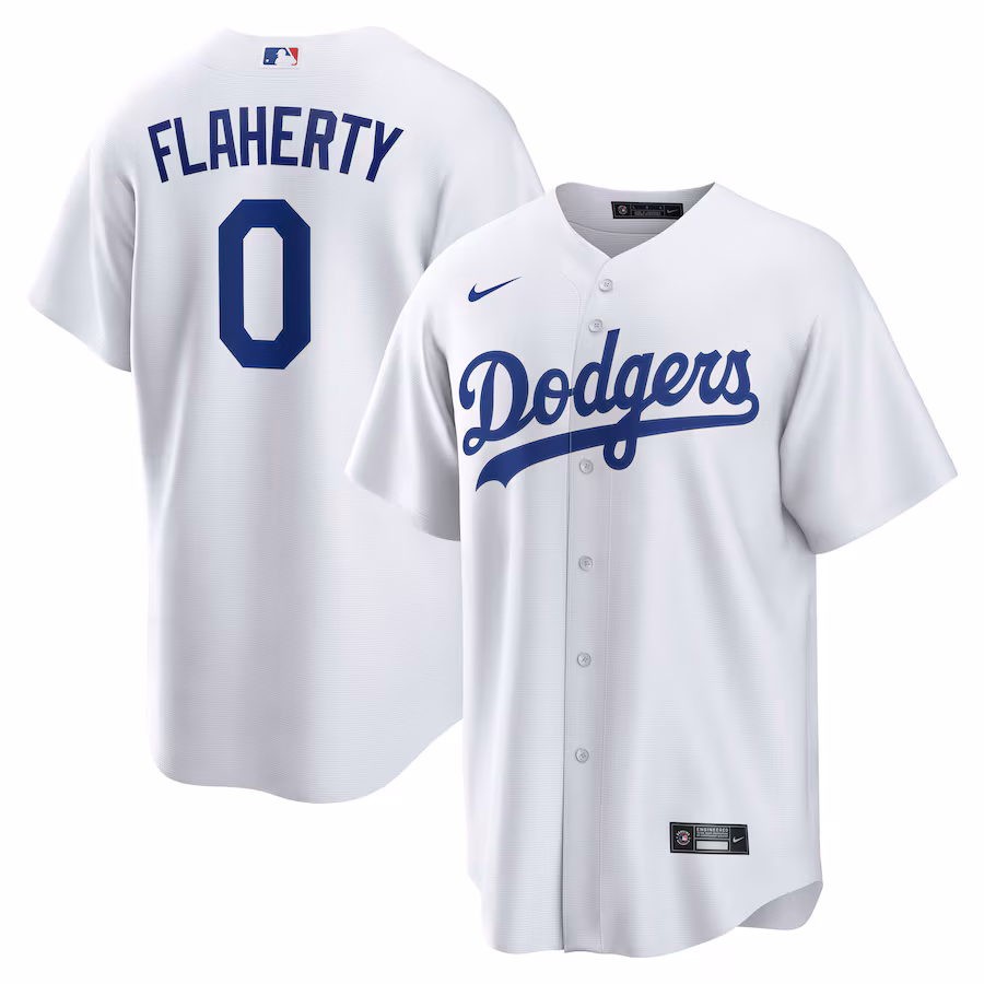 Men's Los Angeles Dodgers Jack Flaherty Nike White Home Replica Player Jersey - Ujersey