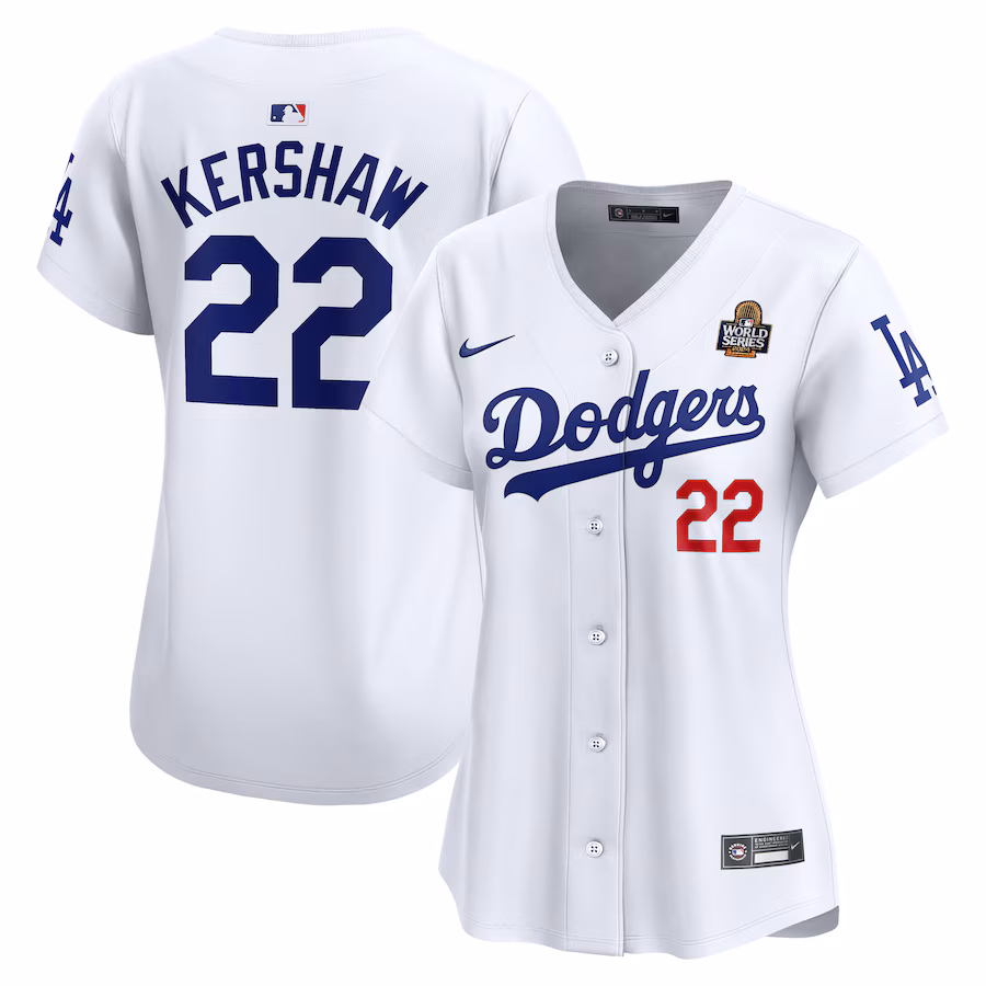 Women's Los Angeles Dodgers Clayton Kershaw Nike White 2024 World Series Limited Player Jersey - Ujersey
