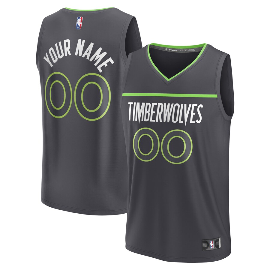 Youth Minnesota Timberwolves Fanatics Black Custom Fast Break Jersey - Statement Edition - Ujersey
