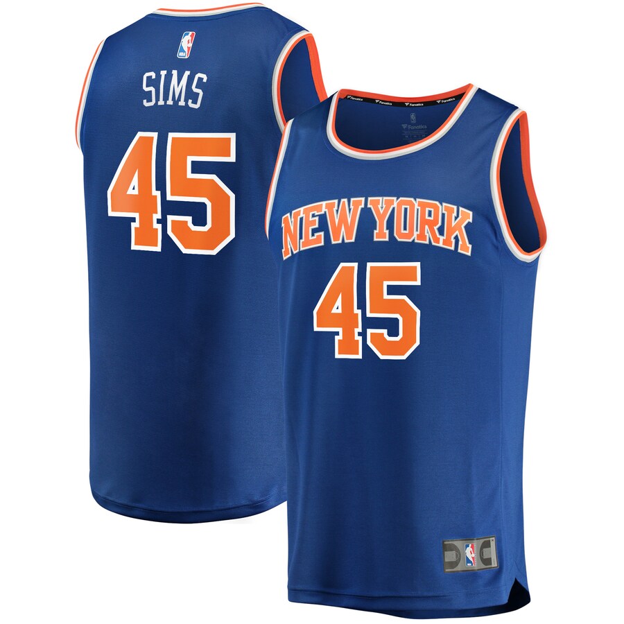 Men's New York Knicks Jericho Sims Fanatics Blue Fast Break Replica Jersey - Icon Edition - Ujersey