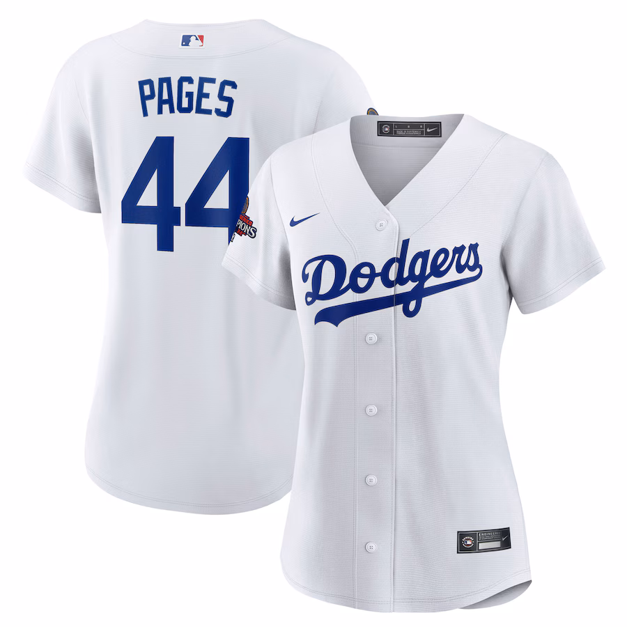 Women's Los Angeles Dodgers Andy Pages Nike White 2024 World Series Champions Home Replica Player Jersey - Ujersey