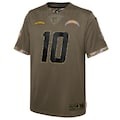 Men's Los Angeles Chargers #10 Justin Herbert 2022 Olive Salute To Service Limited Stitched Jersey - Ujersey