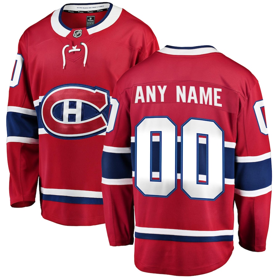 Men's Montreal Canadiens Fanatics Red Home Breakaway Custom Jersey - Ujersey