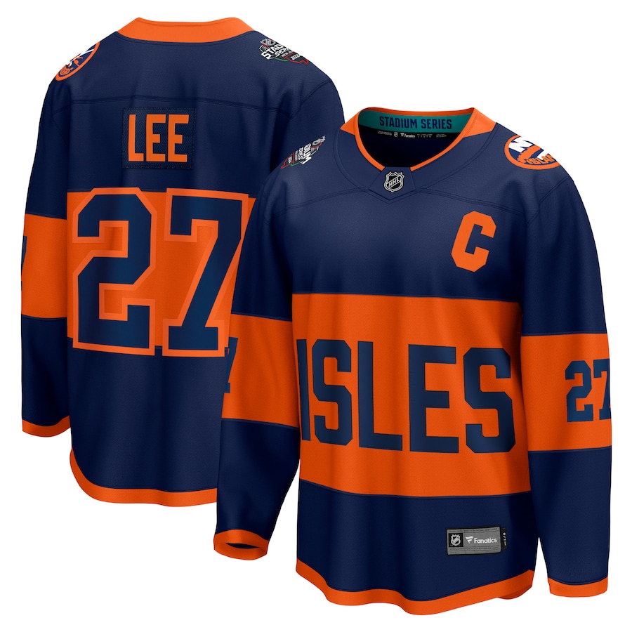 Men's New York Islanders Anders Lee Fanatics Navy 2024 NHL Stadium Series Breakaway Player Jersey - Ujersey