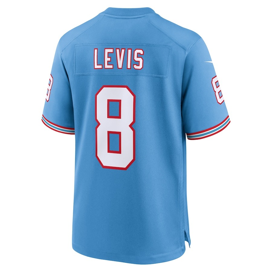 Men's Tennessee Titans Will Levis Nike Light Blue Oilers Throwback Player Game Jersey - Ujersey