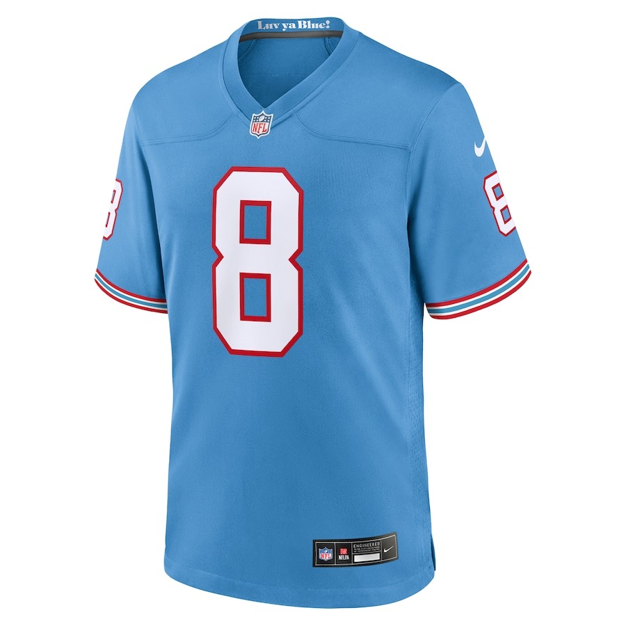 Men's Tennessee Titans Will Levis Nike Light Blue Oilers Throwback Player Game Jersey - Ujersey