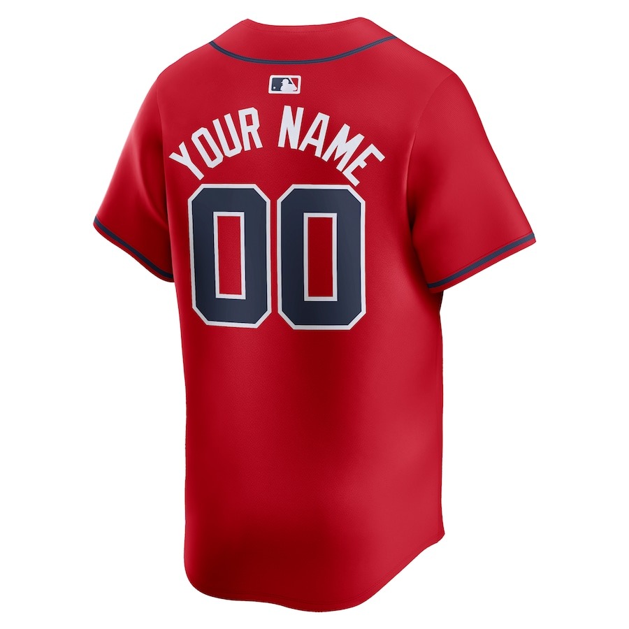 Men's Atlanta Braves  Nike Red  Alternate Limited Custom Jersey - Ujersey