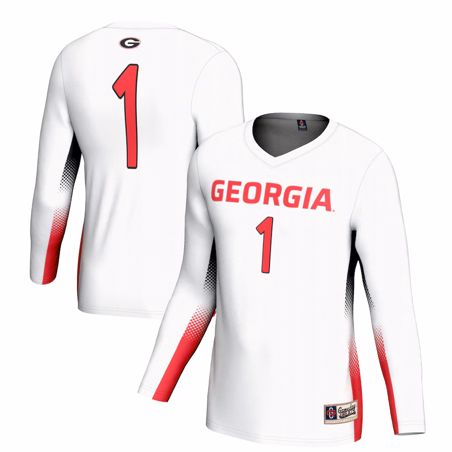 Youth GameDay Greats #1 White Georgia Bulldogs Lightweight Volleyball Jersey - Ujersey