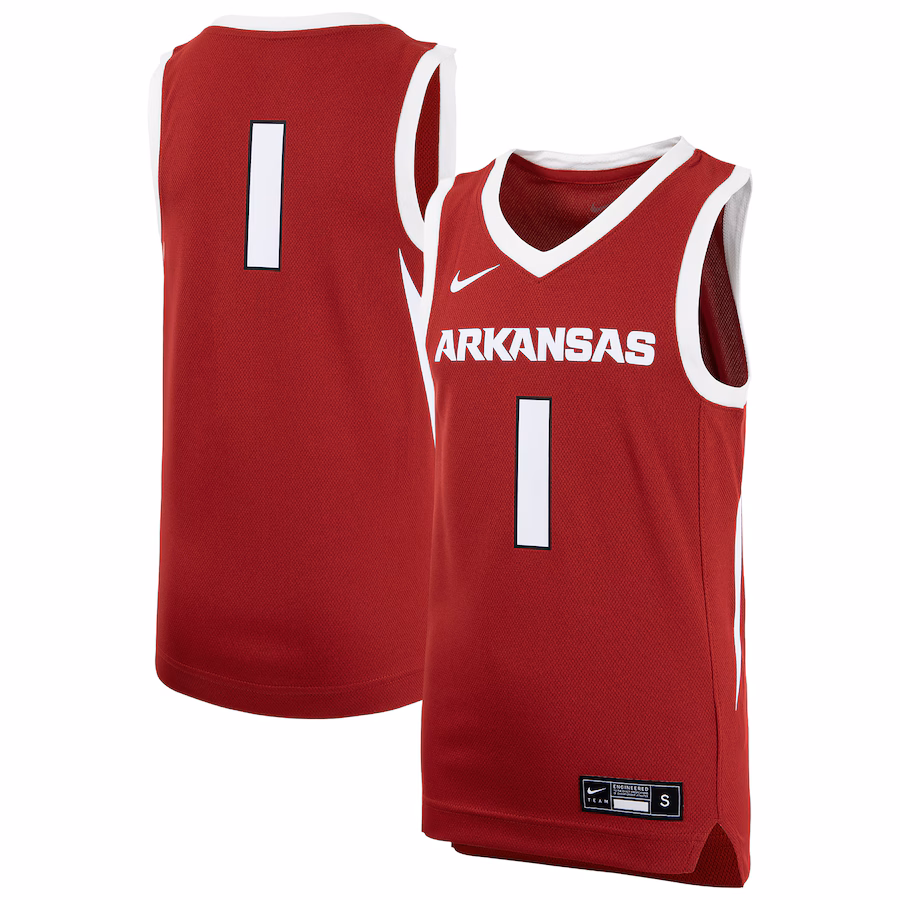Youth Nike #1 Crimson Arkansas Razorbacks Replica Basketball Jersey - Ujersey