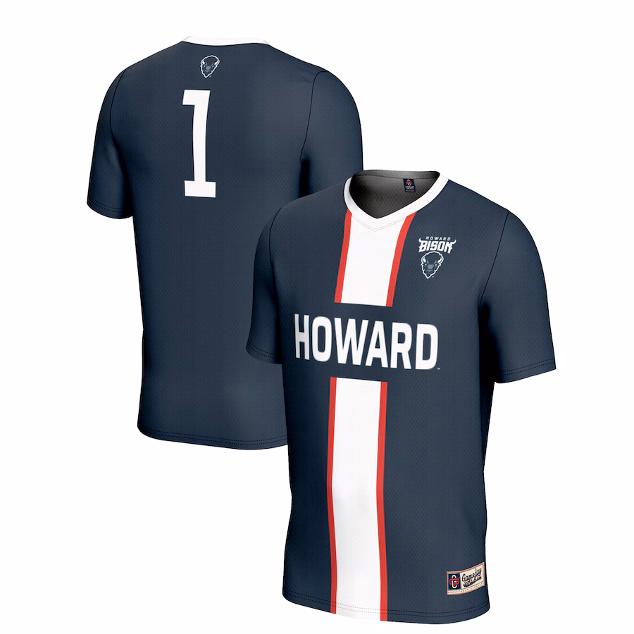 Youth GameDay Greats #1 Navy Howard Bison Lightweight Soccer Fashion Jersey - Ujersey