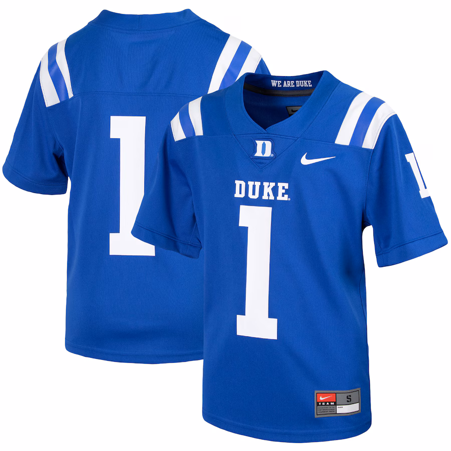 Youth Nike #1 Royal Duke Blue Devils Untouchable Football Jersey - Ujersey
