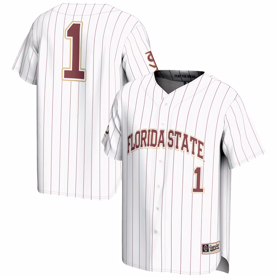 Youth GameDay Greats #1 White Florida State Seminoles Lightweight Baseball Jersey - Ujersey