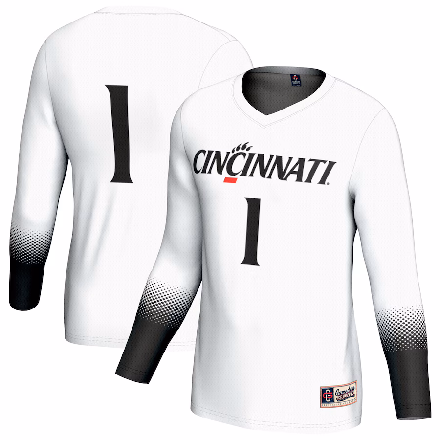 Youth GameDay Greats #1 White Cincinnati Bearcats Lightweight Collegiate Volleyball Fashion Jersey - Ujersey