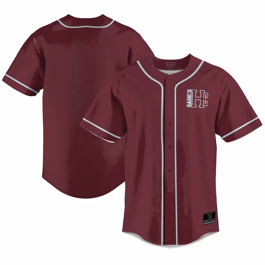 Men's ProSphere Maroon Holy Cross Saints Baseball Jersey - Ujersey