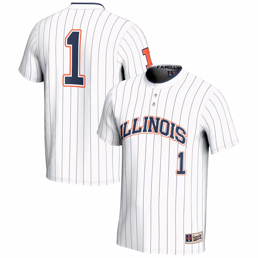 Youth GameDay Greats #1 White Illinois Fighting Illini Lightweight Softball Jersey - Ujersey