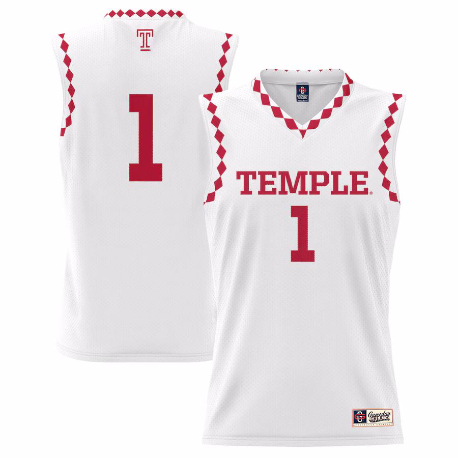 Unisex GameDay Greats #1 White Temple Owls Lightweight Men's Basketball Fashion Jersey - Ujersey