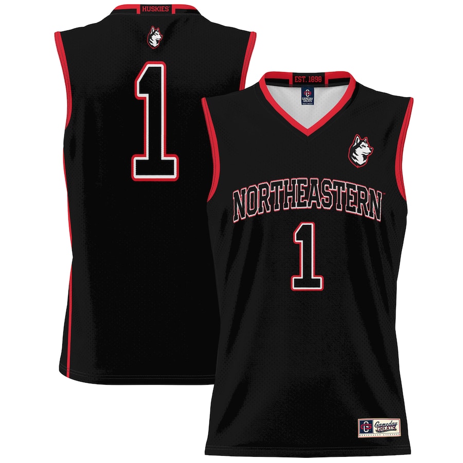 Men's GameDay Greats #1 Black Northeastern Huskies Lightweight Basketball Fashion Jersey - Ujersey