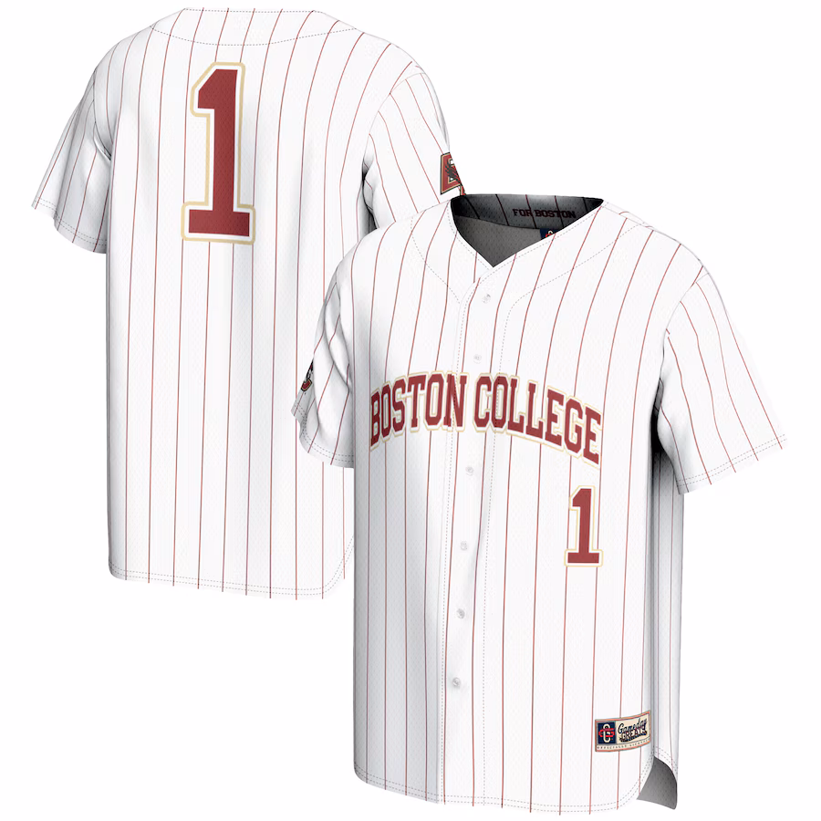 Men's GameDay Greats #1 White Boston College Eagles Lightweight Baseball Fashion Jersey - Ujersey