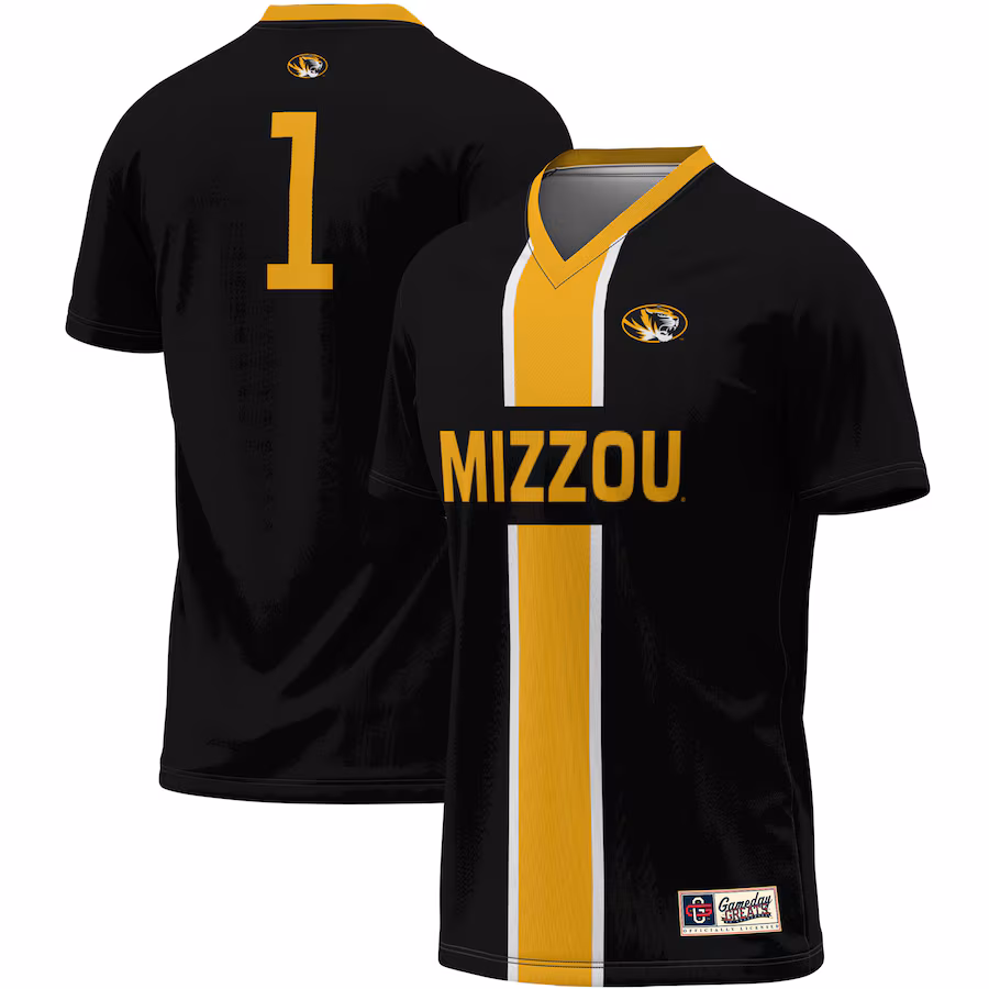Unisex ProSphere #1 Black Missouri Tigers Lightweight Soccer Jersey - Ujersey