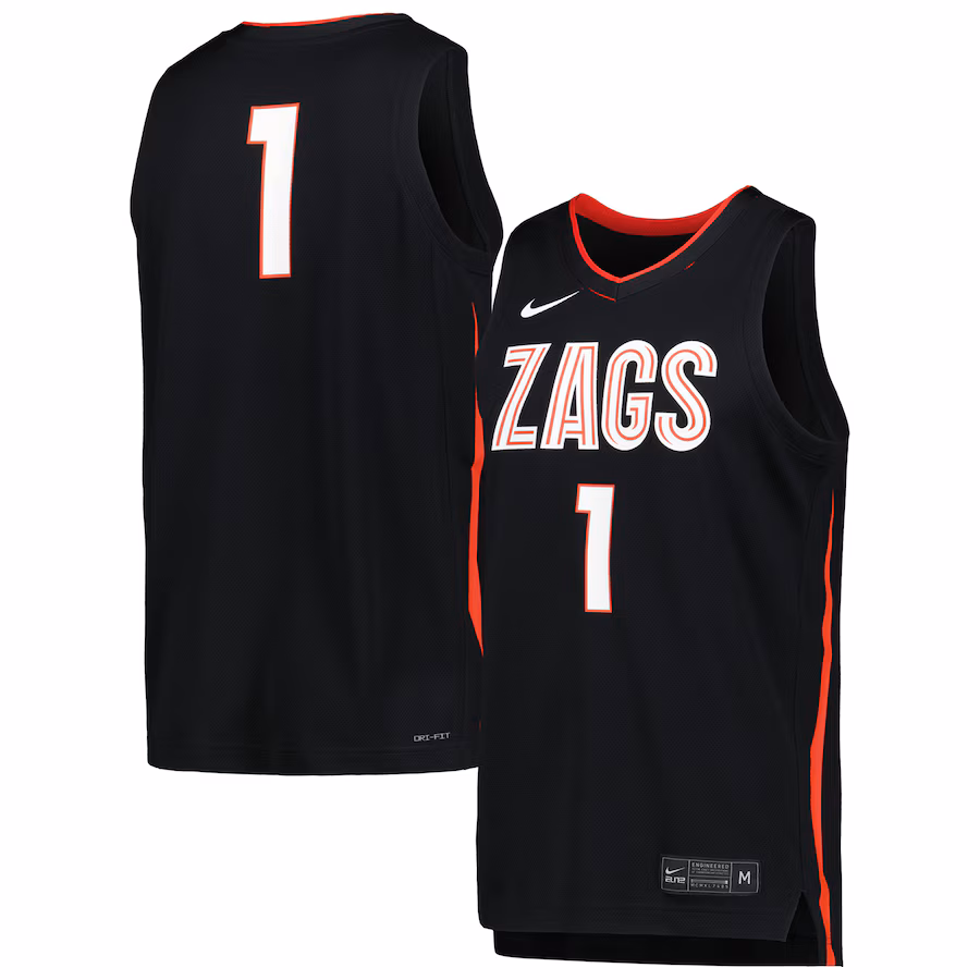 Men's Nike Black Gonzaga Bulldogs Icon Replica Basketball Jersey - Ujersey