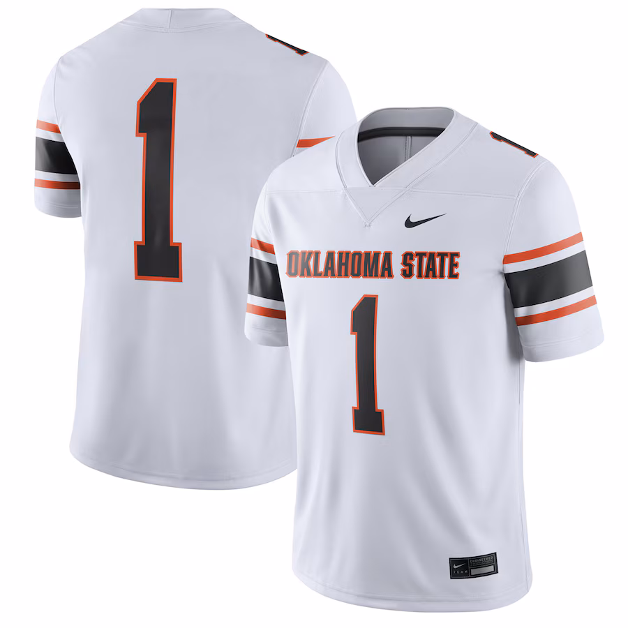 Men's Nike #1 White Oklahoma State Cowboys Game Jersey - Ujersey