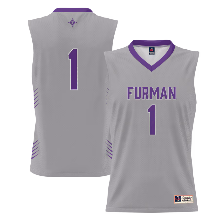 Youth GameDay Greats #1 Gray Furman Paladins Lightweight Basketball Jersey - Ujersey