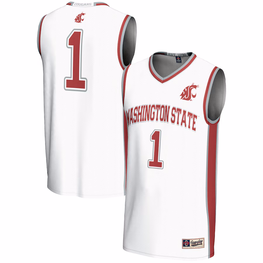 Male GameDay Greats #1  White Washington State Cougars  Lightweight Basketball Jersey - Ujersey