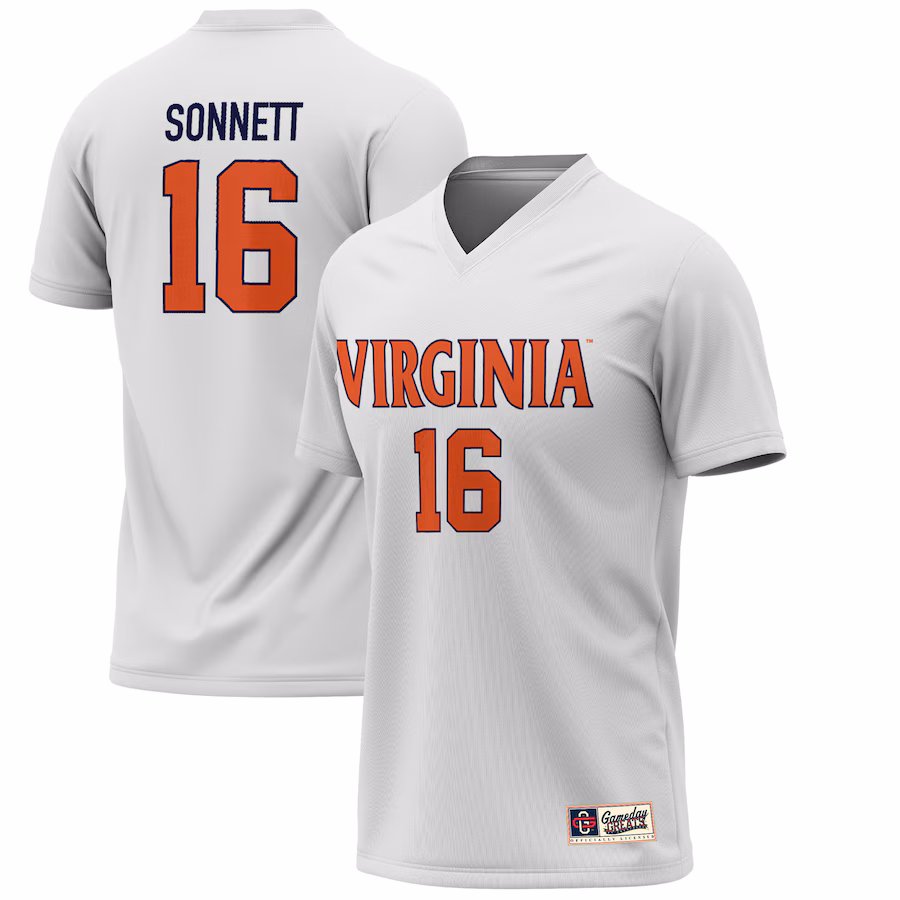 Men's GameDay Greats Emily Sonnett White Virginia Cavaliers Lightweight Alumni Soccer Jersey - Ujersey