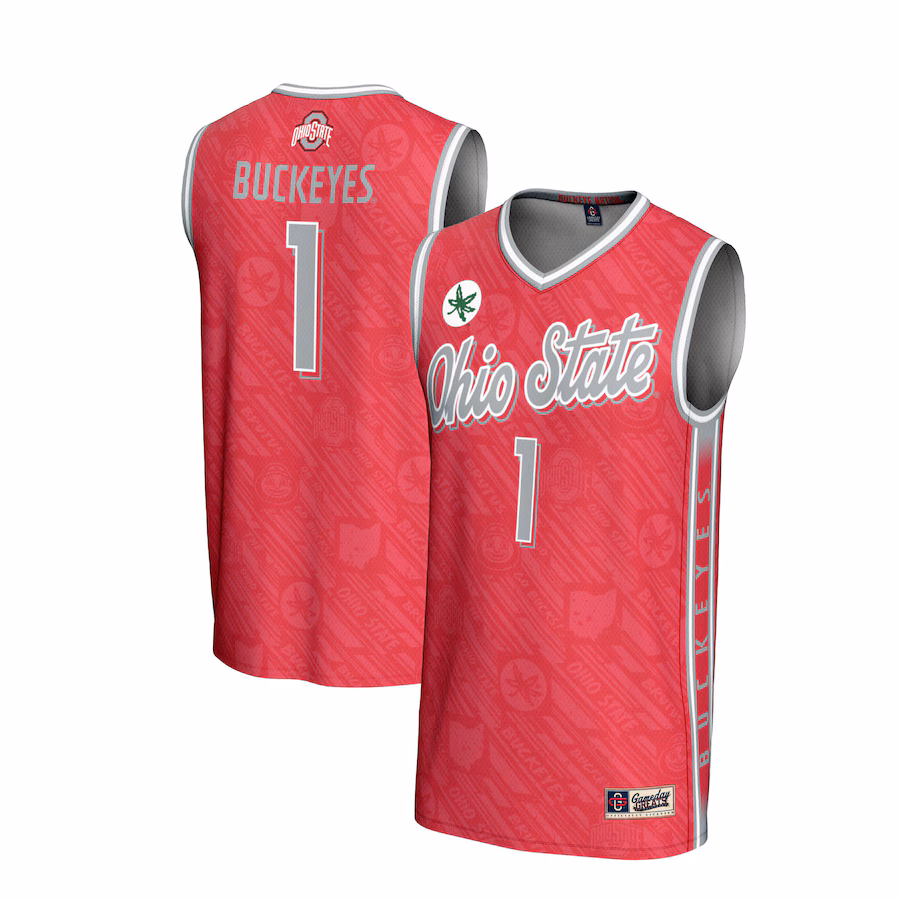 Youth GameDay Greats #1 Scarlet Ohio State Buckeyes Lightweight Highlight Print Basketball Jersey - Ujersey