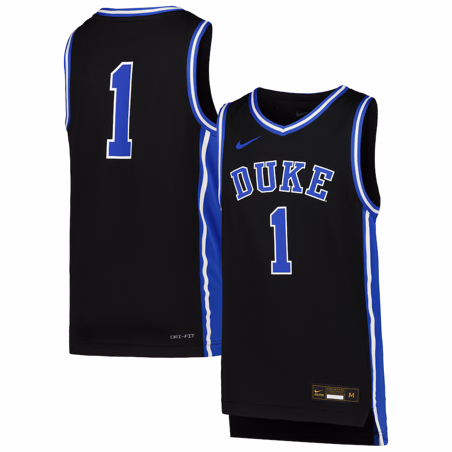 Youth Nike # 1 Black Duke Blue Devils Icon Replica Basketball Jersey - Ujersey