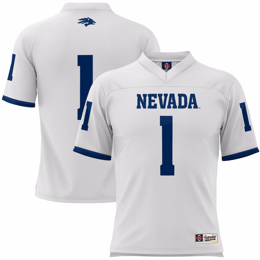 Men's GameDay Greats #1 White Nevada Wolf Pack Football Jersey - Ujersey