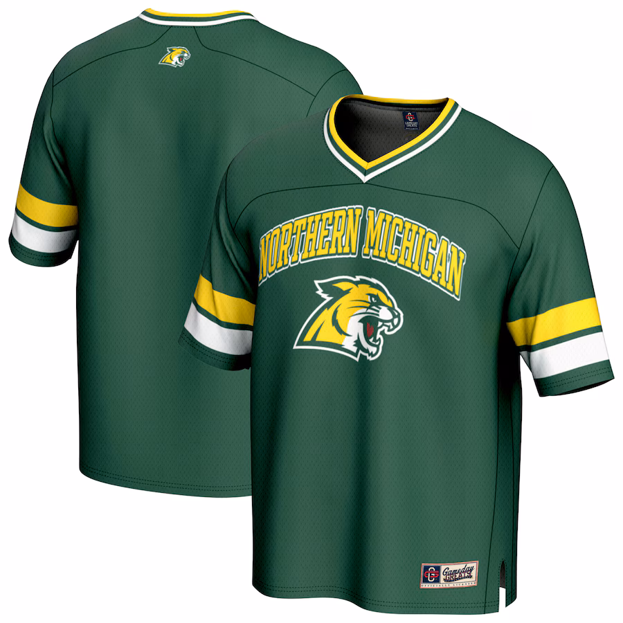 Youth GameDay Greats Green Northern Michigan Wildcats Spirit Football Jersey - Ujersey