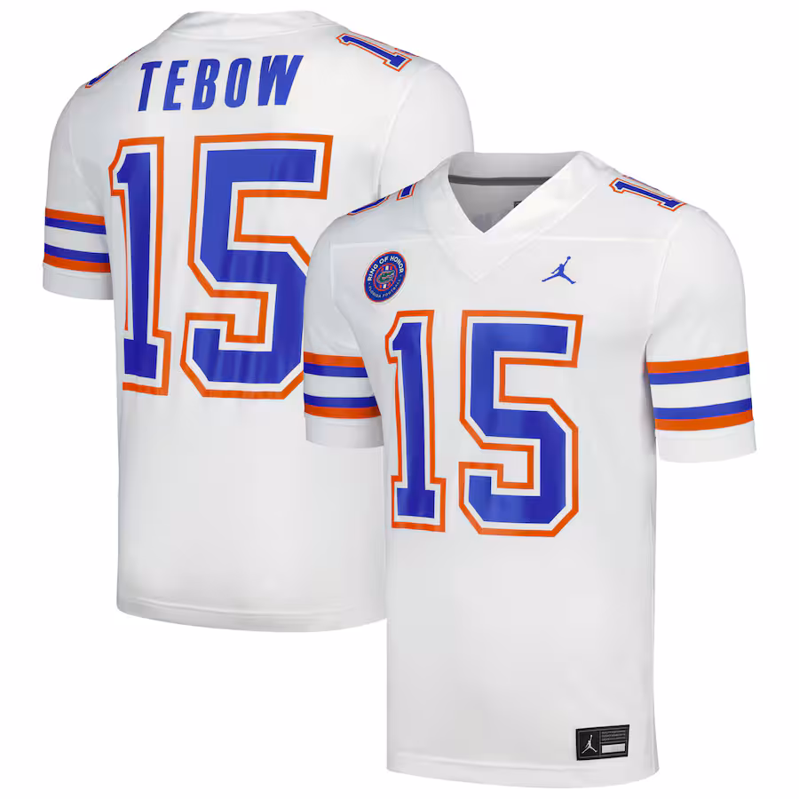 Men's Jordan Brand Tim Tebow White Florida Gators Ring of Honor Untouchable Replica Jersey - Ujersey