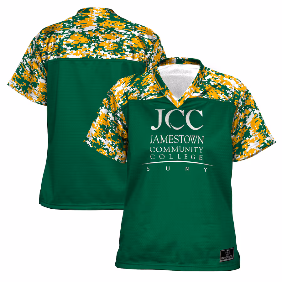 Women's ProSphere  Green SUNY Jamestown Community College Camo Football Jersey - Ujersey
