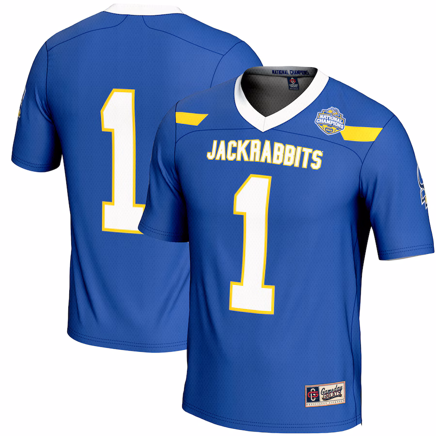 Men's GameDay Greats  Blue South Dakota State Jackrabbits 2023 FCS Football National Champions Fashion Jersey - Ujersey