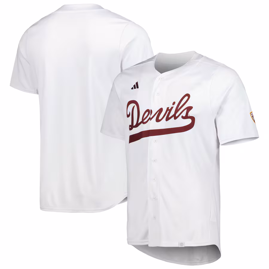 Men's adidas White Arizona State Sun Devils Team Baseball Jersey - Ujersey