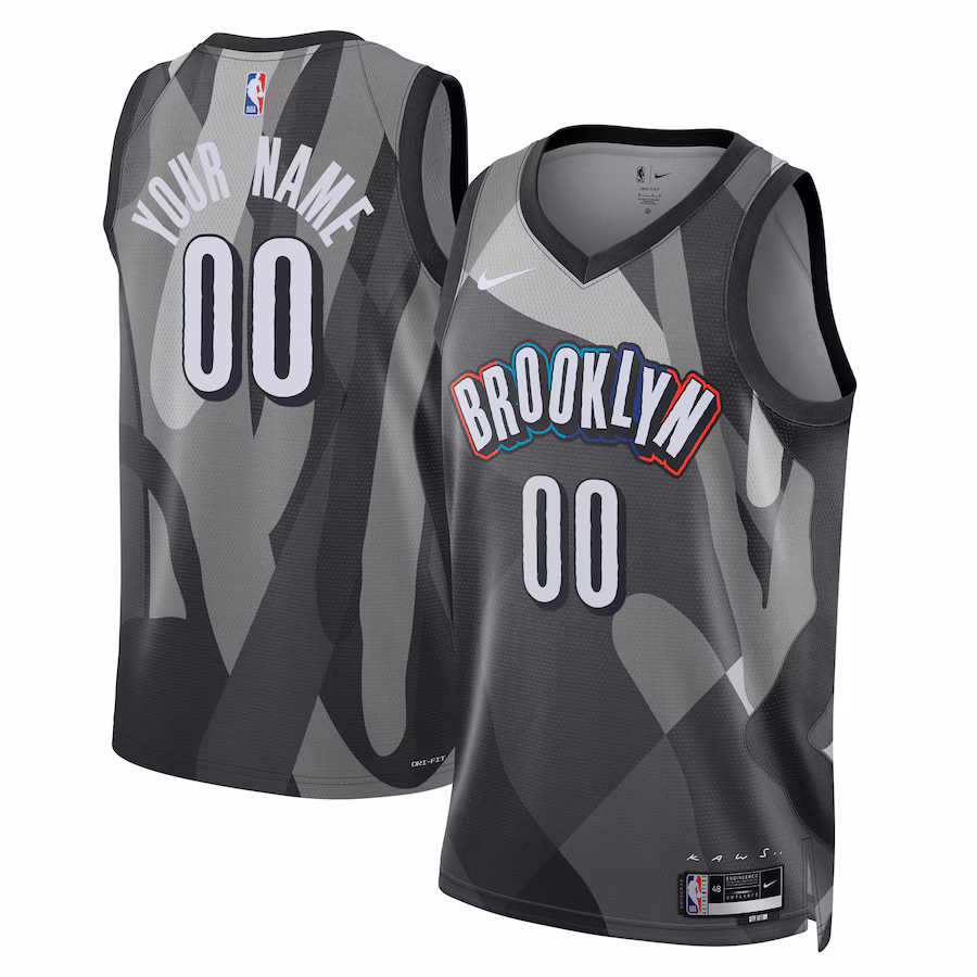 Unisex Brooklyn Nets Nike Gray 2024/25 Custom Swingman Jersey - City Edition - Ujersey