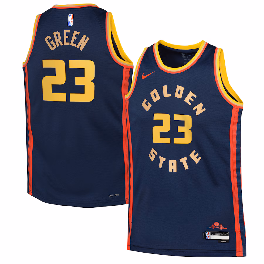 Youth Golden State Warriors Draymond Green Nike Navy 2024/25 Swingman Player Jersey - City Edition - Ujersey