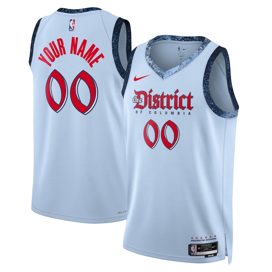 Unisex Washington Wizards Nike Powder Blue 2024/25 Custom Swingman Jersey - City Edition - Ujersey
