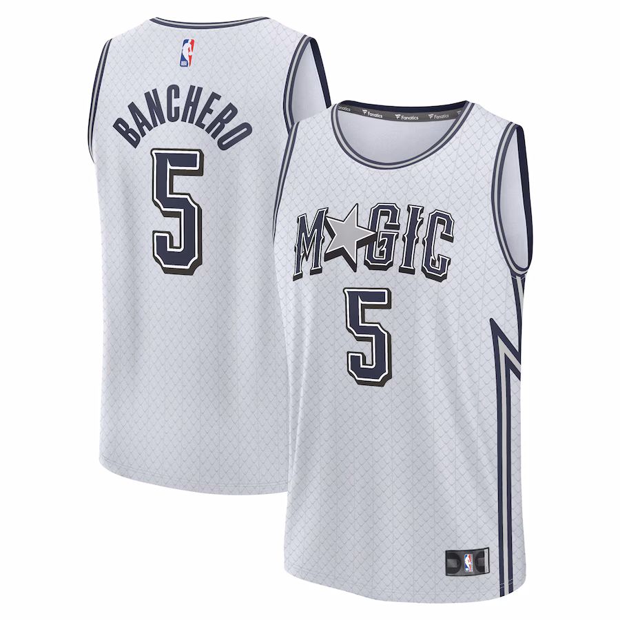 Youth Orlando Magic Paolo Banchero Fanatics Silver 2024/25 Fast Break Player Jersey - City Edition - Ujersey