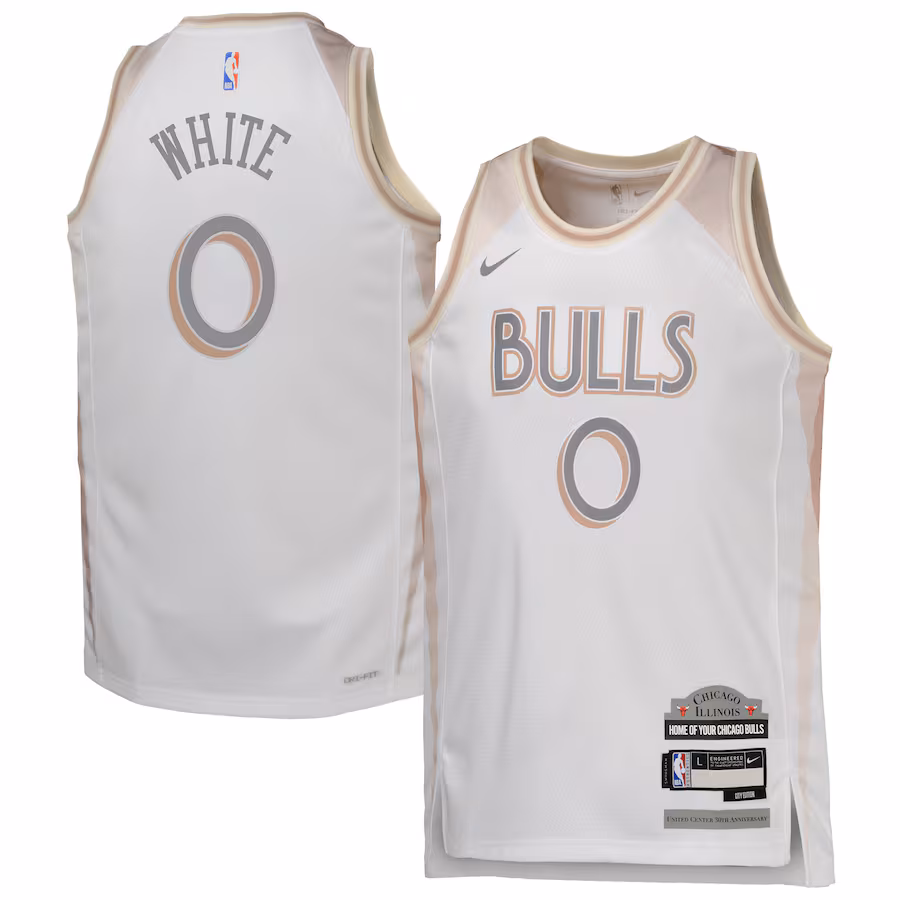 Youth Chicago Bulls Coby White Nike White 2024/25 Swingman Player Jersey - City Edition - Ujersey