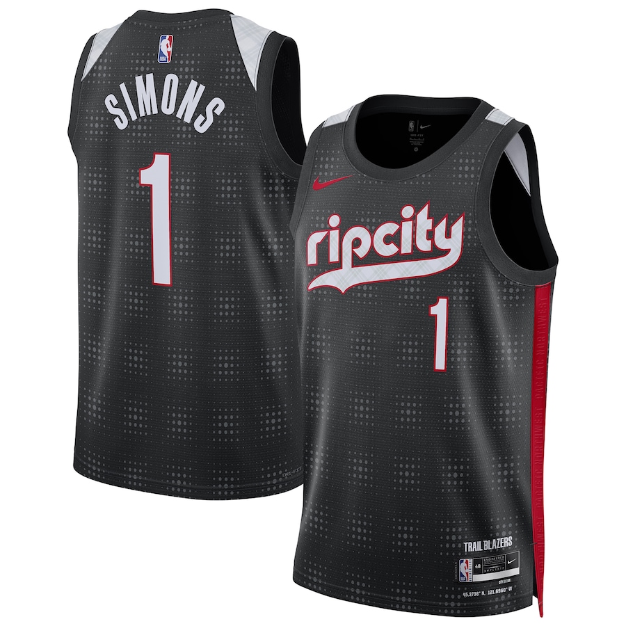 Unisex Portland Trail Blazers Anfernee Simons Nike Black 2024/25 Swingman Player Jersey - City Edition - Ujersey