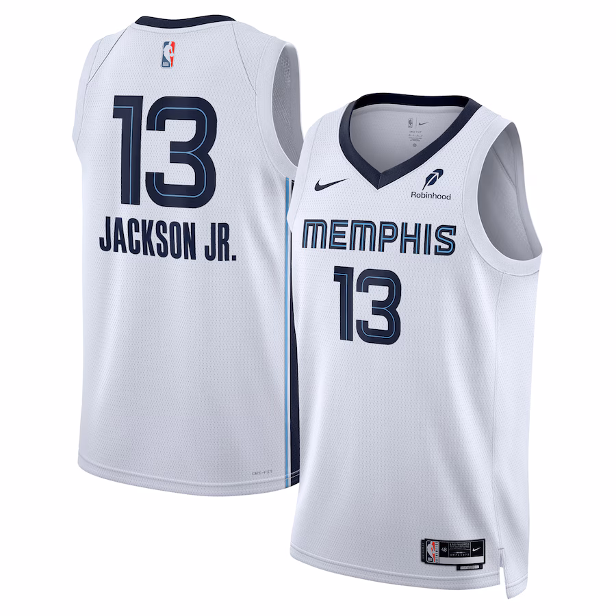 Unisex Memphis Grizzlies Jaren Jackson Jr. Nike White Swingman Badge Player Jersey - Association Edition - Ujersey