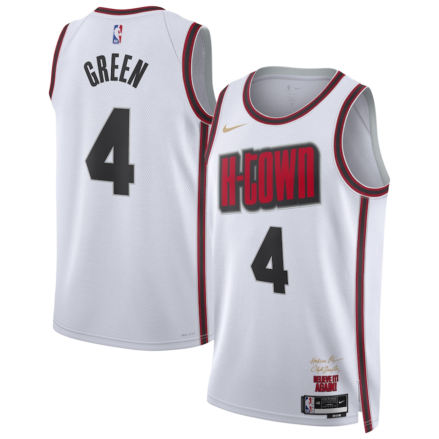 Unisex Houston Rockets Jalen Green Nike White 2024/25 Swingman Player Jersey - City Edition - Ujersey