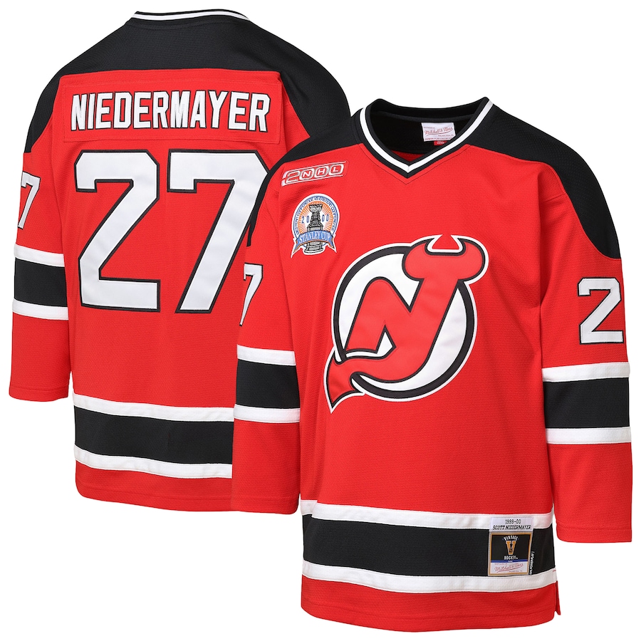 Youth New Jersey Devils Scott Niedermayer Mitchell & Ness Red  1999/00 Blue Line Player Jersey - Ujersey
