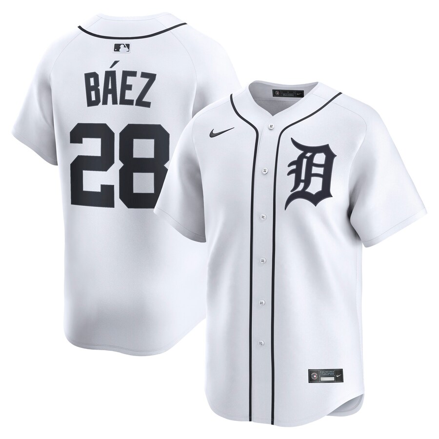 Men's Detroit Tigers Javier Báez Nike White Home Limited Player Jersey - Ujersey